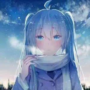 男生动漫头像 围巾冬夜少年